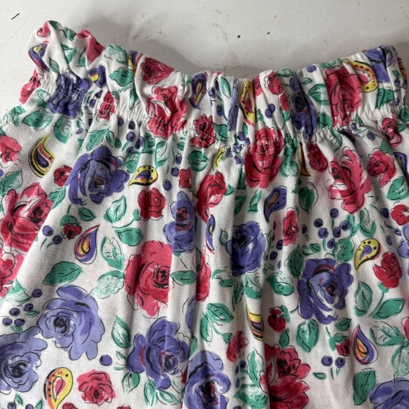 Vintage 80s 90s Floral Cartoon High Rise Cotton Mom Shorts Cute - Picture 2 of 4